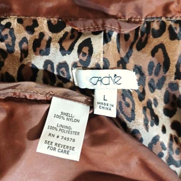 Sz L Bronze Belted Rain/Trench Coat by Cache - Picture 5 of 7